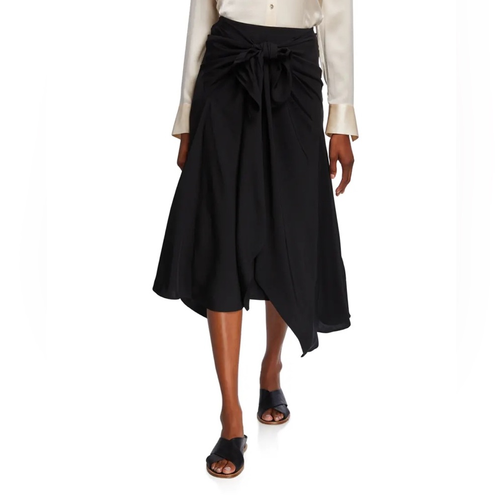 Vince Tie-Front Asymmetric Black Skirt Size 0